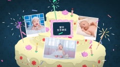 宝贝生日蛋糕生日纪念视频模版