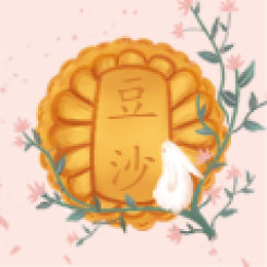 豆沙月饼/中秋节/手绘/公众号次图海报