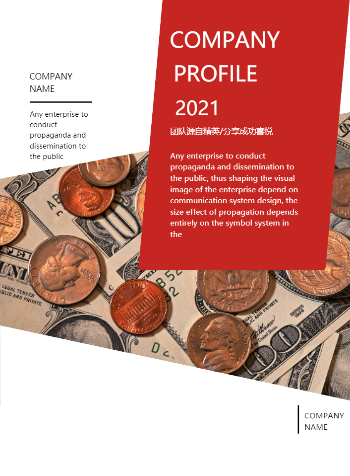 创意红黑相间几何金融企业宣传画册
