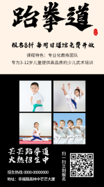 跆拳道兴趣班培训招生海报