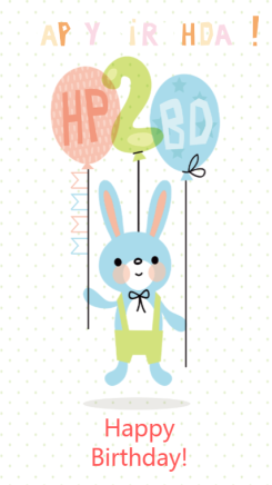 生日快乐兔子海报