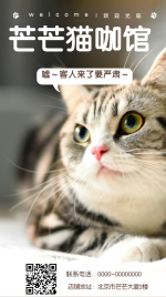 简约可爱萌宠宠物店猫咖馆海报
