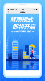 降雨预警/餐饮美食/创意扁平/手机海报