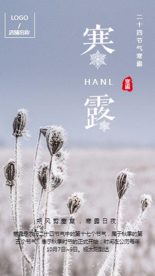中国二十四节气之寒露宣海报
