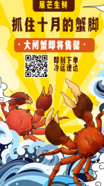 餐饮美食/生鲜大闸蟹/手绘创意/手机海报