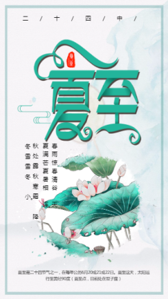 中国传统之夏至绿色调海报