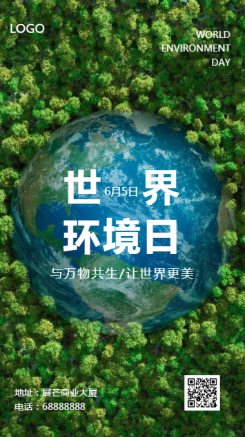 世界环境日保护生态资源手机海报