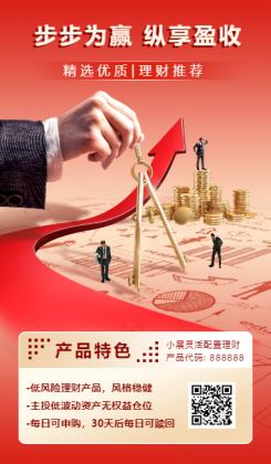 金融保险投资理财产品介绍营销创意微缩手机海报